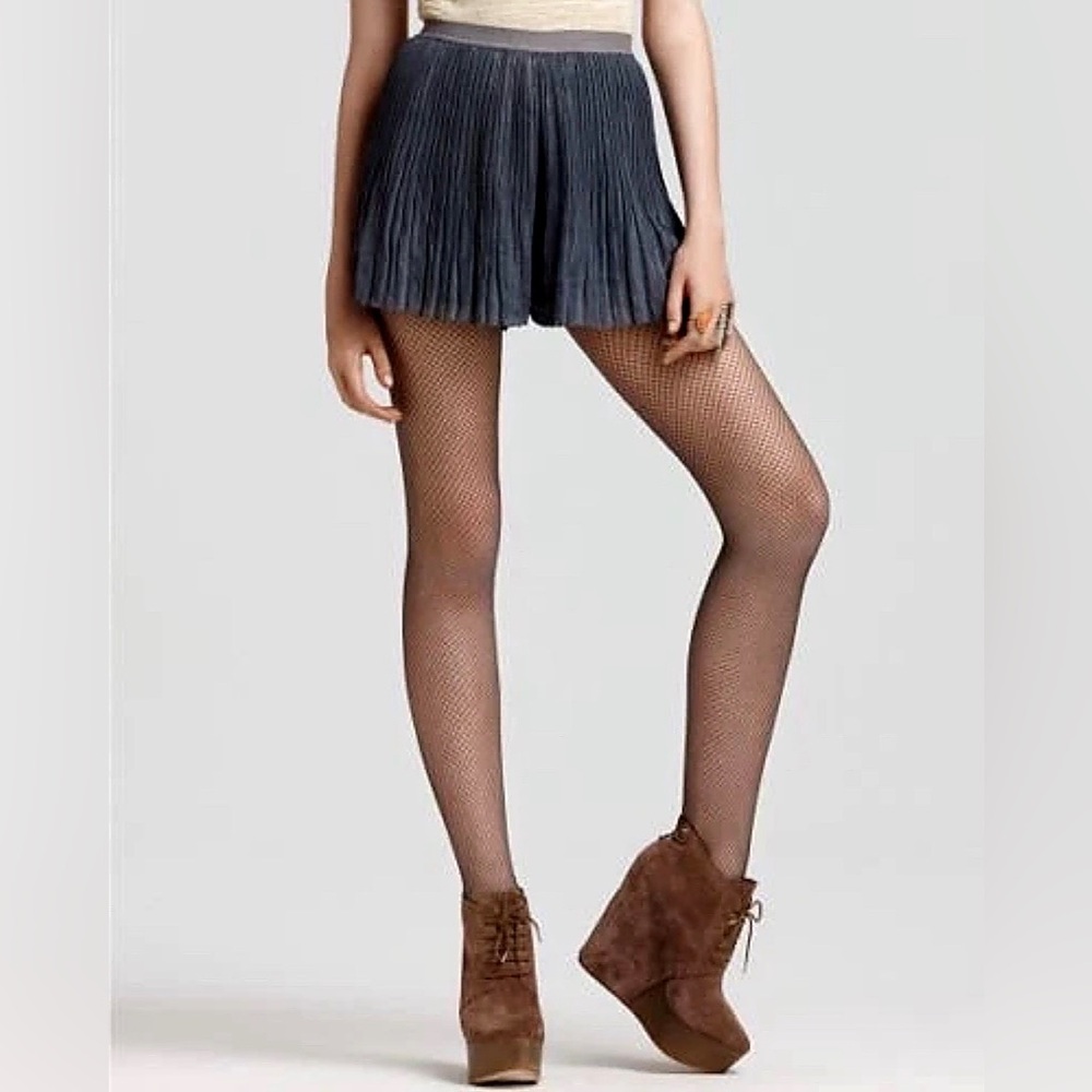 NWT Free People Crinkle Pleat Flowy Skirt Skirt Sparkle Gunmetal Gray, Small